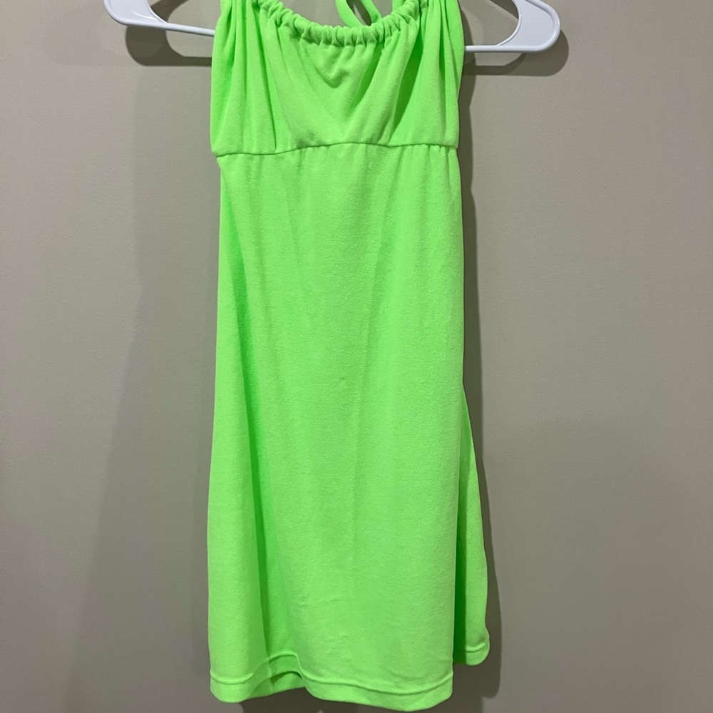 Swim cover up Tank Top dress neon green